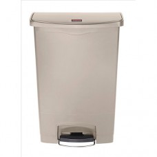 1883552 BEIGE PLASTICO BASURERO SLIM JIM C/PEDAL 90LT