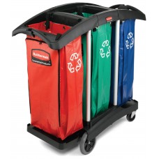 LIQUIDACION FG9T9200 NEGRO RUBBERMAID CARRO TRIPLE RECICLAJE NO INCLUYE BOLSAS